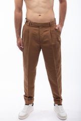 Pantalone con pences Cuoio